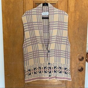 VTG Sage Liz Ence hand loomed knit sweater vest